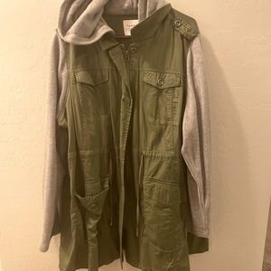 TORRID ANORAK - TWILL & SUPER SOFT PLUSH OLIVE
